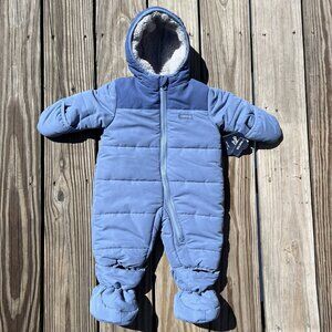 OshKosh B'gosh Snowsuit Pram Suit With Snap-Off Booties Blue 3 / 6 Months New